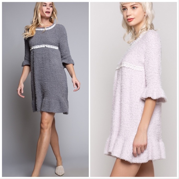 POL Dreamy Clouds of Berber Fleece Dress - Picture 2 of 9